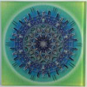 6 X 6 INCH GLASS TRIVET OR TILE
TURQUOISE YELLOW 2