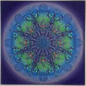 6 X 6 INCH GLASS TRIVET OR TILE
 GREEN BLUE 3