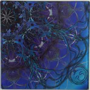 6 X 6 INCH GLASS TRIVET OR TILE 
BLUE 1.1