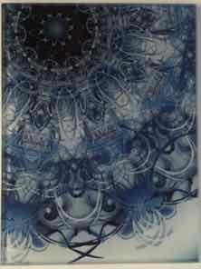6 X 8 INCH GLASS TRIVET OR TILE
 MULTI 1 GREY BLUE