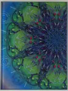 6 X 8 INCH GLASS TRIVET OR TILE
 GREEN BLUE 3