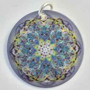 1 INCH METAL CHARM CRYSTAL BLUE 2 RAINBOW