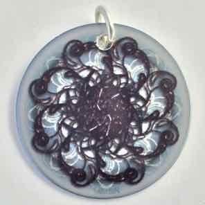 1 INCH METAL CHARM GREY BLUE 1