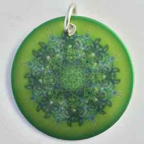 1 INCH METAL CHARM GREEN 1